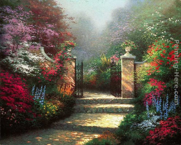 720x579 Thomas Kinkade The Victorian Garden Painting Anysize 50% Off - Victorian Garden Painting