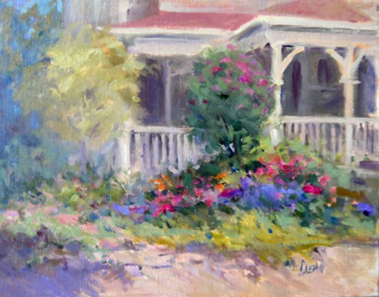 745x583 Victorian Garden By Margaret Dean - Victorian Garden Painting