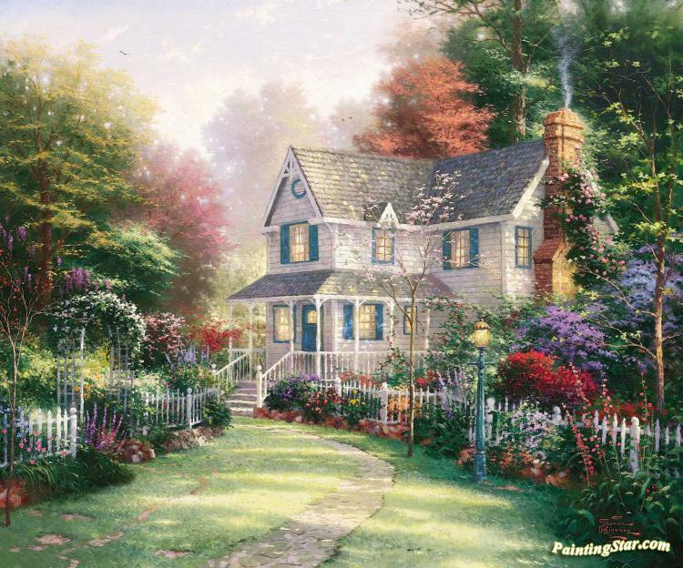 750x624 Victorian Garden Ii Artwork By Thomas Kinkade Oil Painting Amp Art - Victorian Garden Painting