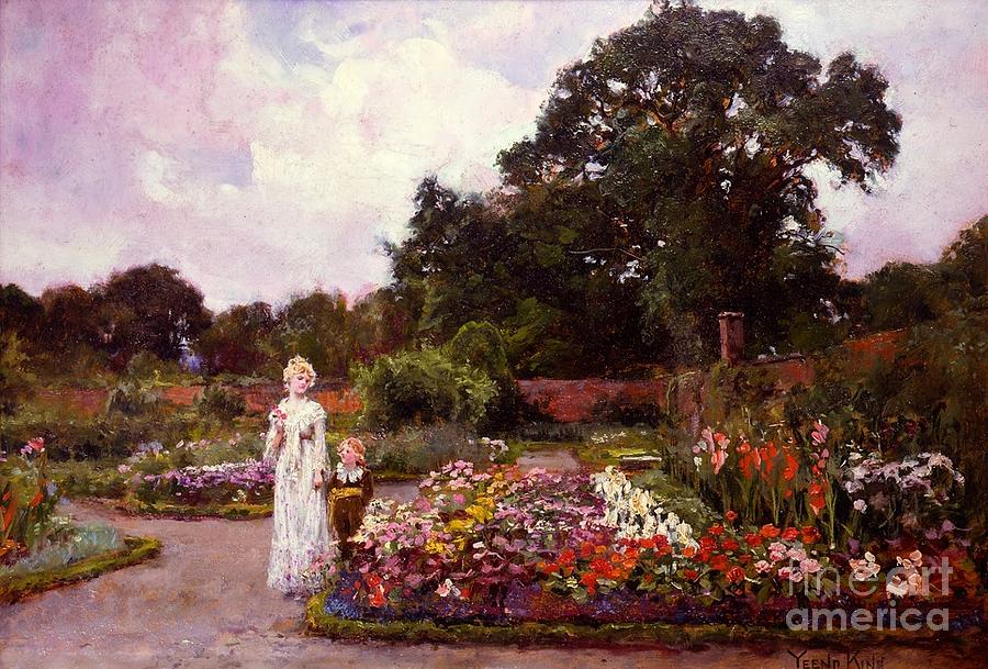900x609 Victorian Garden Painting By Motionage Designs - Victorian Garden Painting
