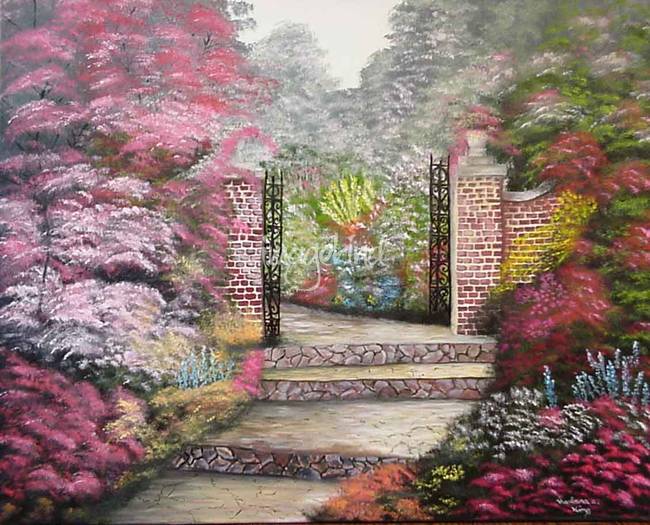 Victorian Garden Painting at PaintingValley.com | Explore collection of ...