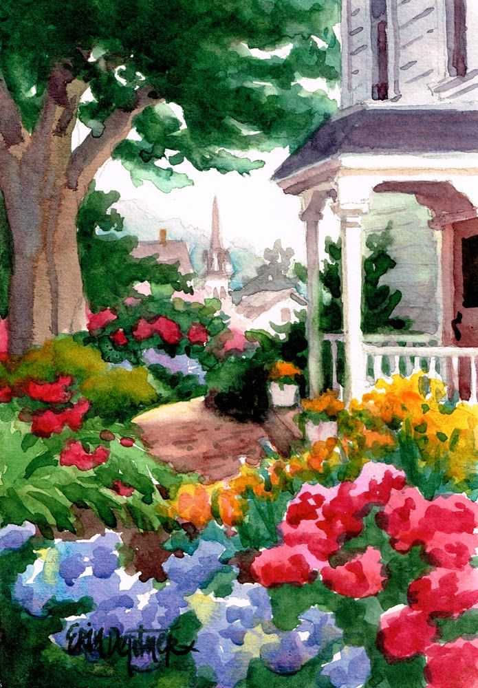 695x1000 Erin Dertner's Victorian Garden Paintings By Erin Dertner - Victorian Garden Painting