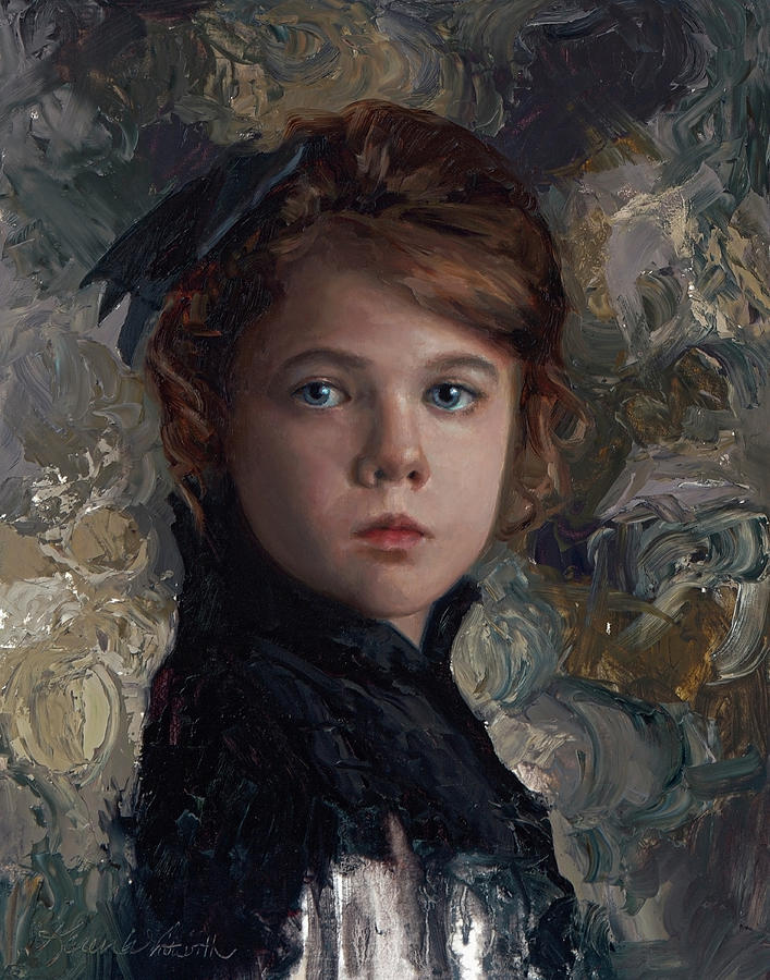 707x900 Classical Portrait Of Young Girl In Victorian Dress Painting By - Victorian Girl Painting