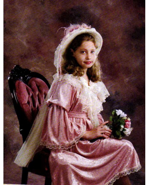 480x597 Mauve Velvet Victorian Girls Dress - Victorian Girl Painting