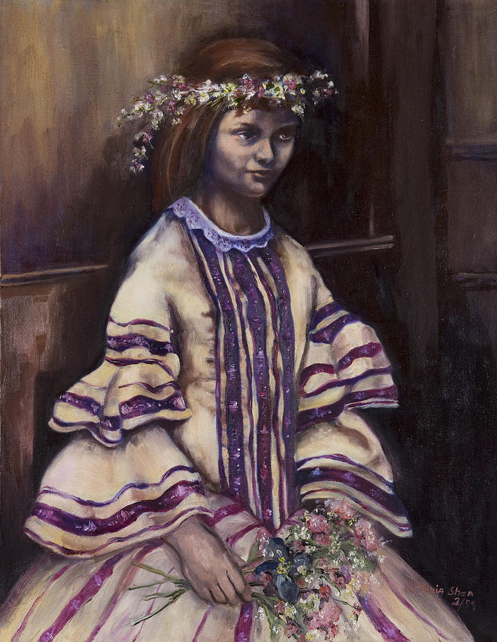 696x900 Victorian Girl Painting By Victoria Shea - Victorian Girl Painting