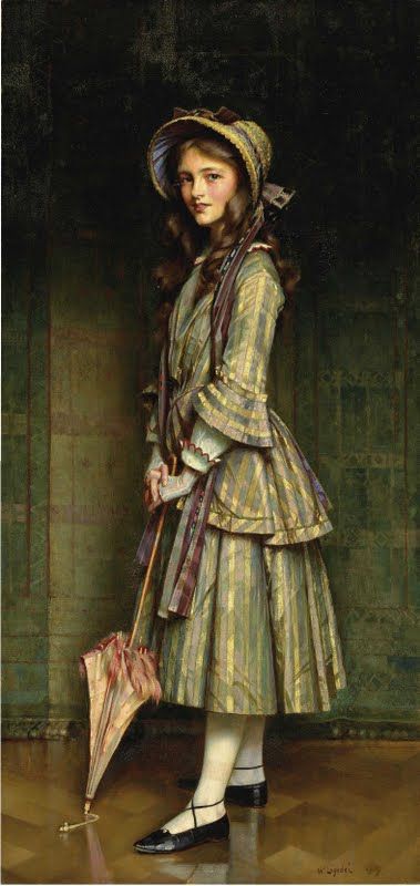 379x800 An Early Victorian By William Logsdail, R.b.c. (1859 1944) .i - Victorian Girl Painting