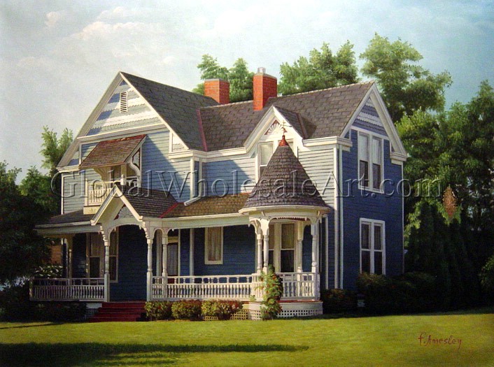 706x525 The Blue Victorian House - Victorian House Painting