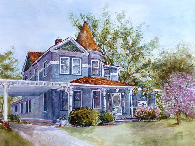 Victorian House Painting at PaintingValley.com | Explore collection of ...