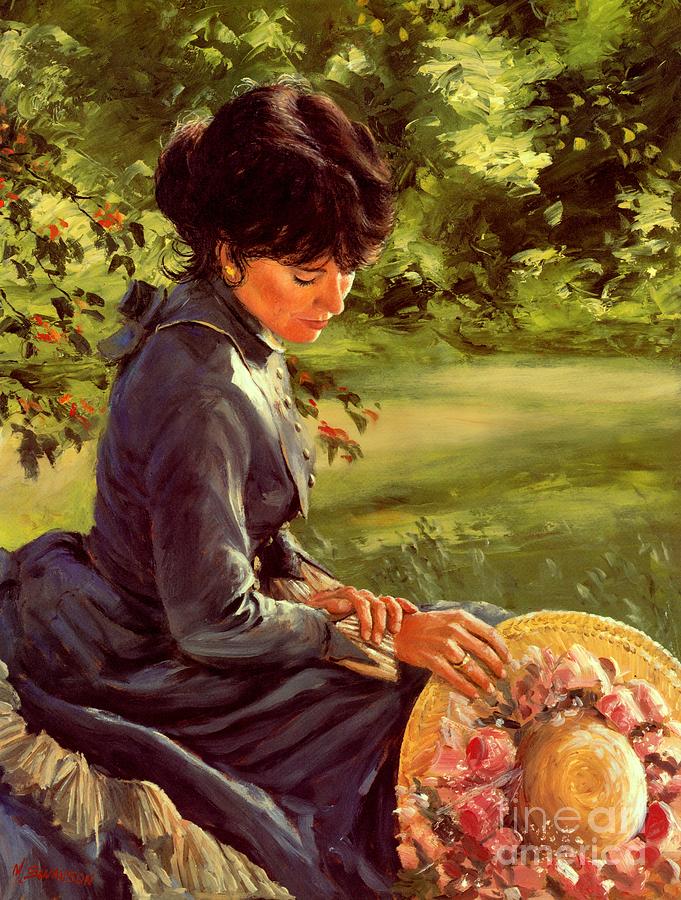 681x900 Lady Katherine Painting By Michael Swanson - Victorian Lady Painting