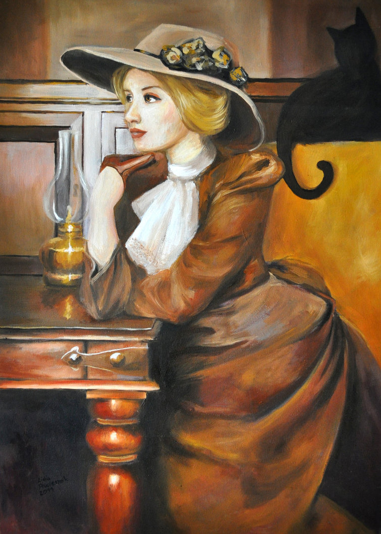 755x1057 Victorian Lady By Lidia Art - Victorian Lady Painting