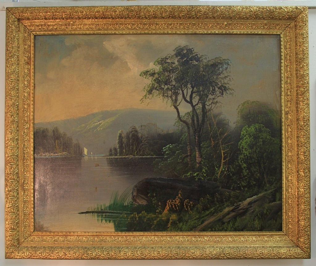 1024x861 Found In Ithaca Large Victorian Oil On Canvas Landscape Painting - Victorian Landscape Painting