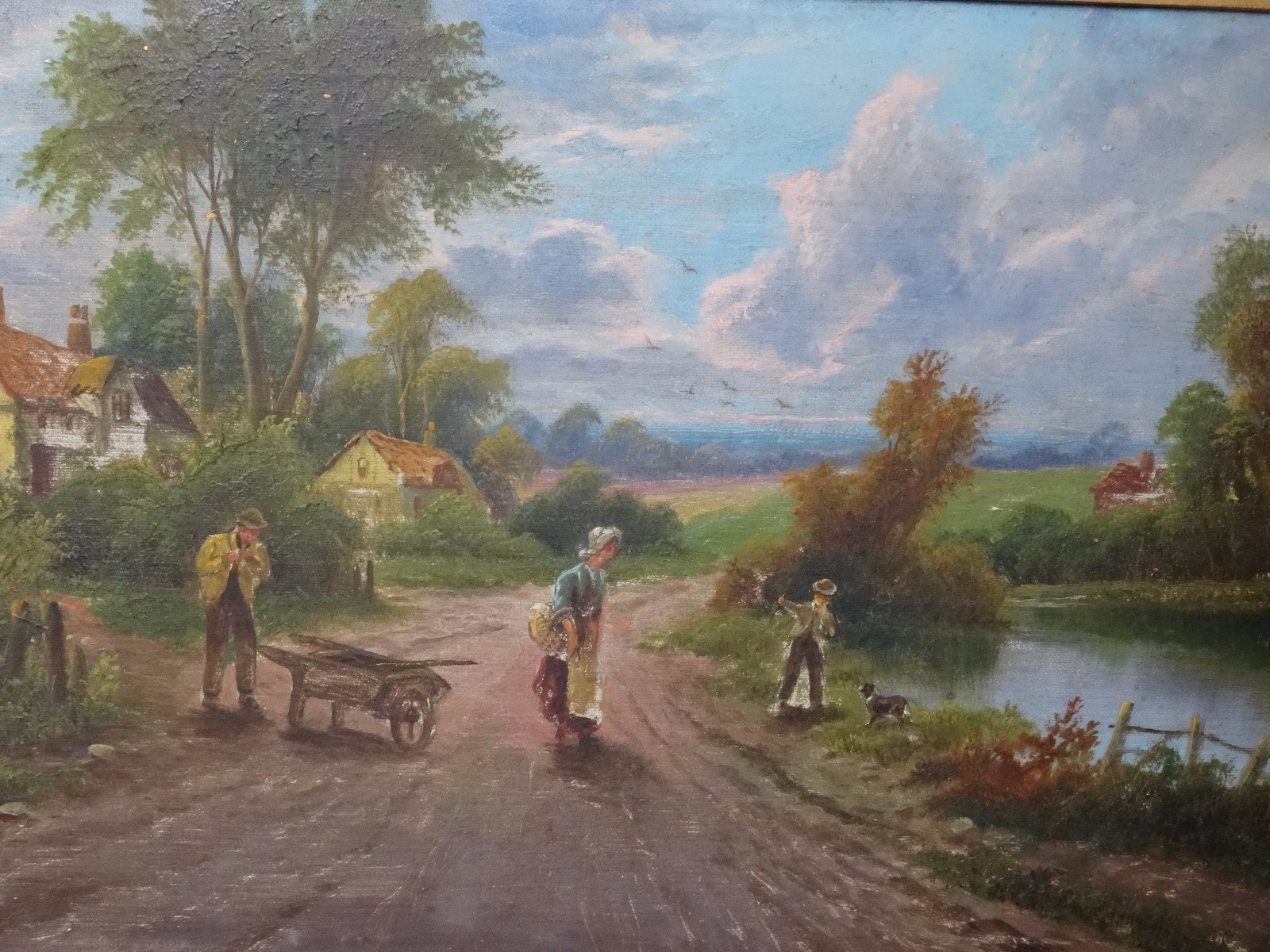 1600x1200 Antique Victorian 19th Century English Country Landscape Oil Fine - Victorian Landscape Painting