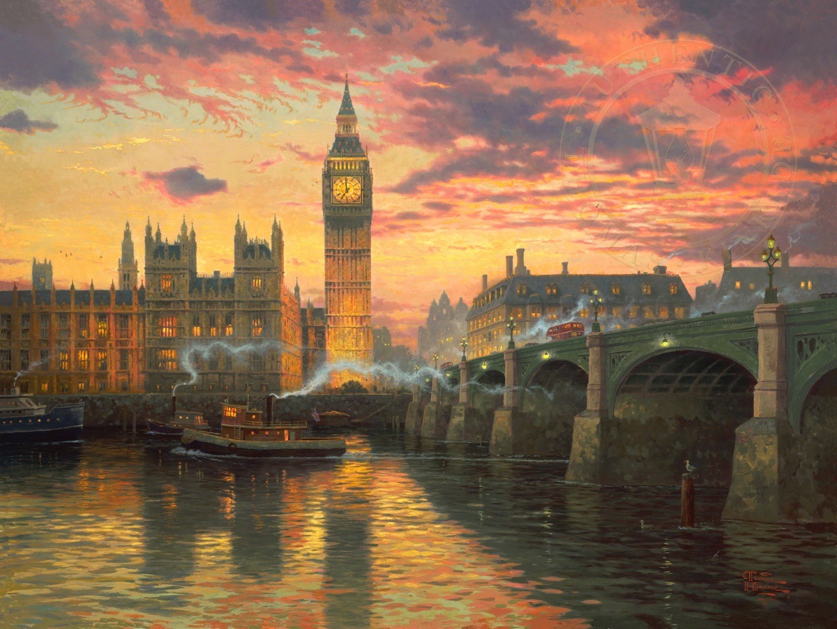 1200x902 London The Thomas Kinkade Company - Victorian London Painting