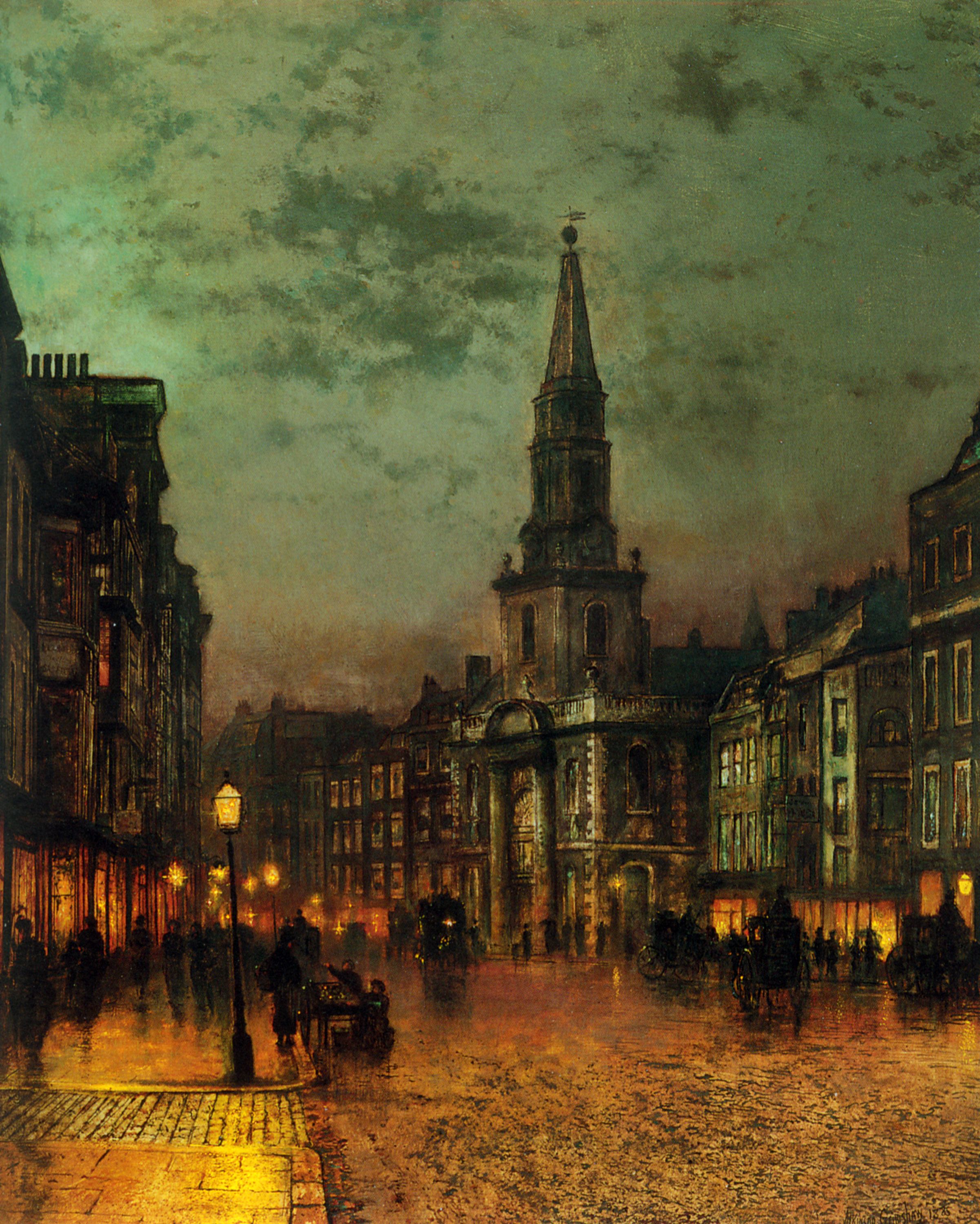 2402x3000 Blackman Street, London, By John Atkinson Grimshaw, 1885 Art One - Victorian London Painting