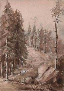 212x300 Figure Amp Goat In Scottish Landscape Victorian Painting C Louisa - Victorian Painting Landscape