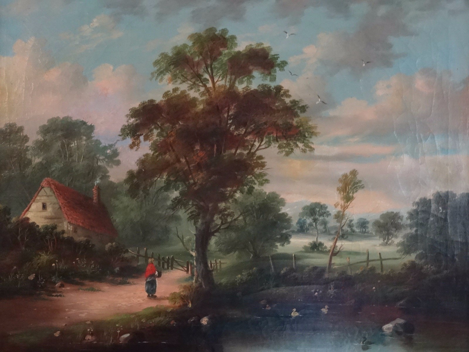 1600x1200 Gorgeous Late 19th Century Victorian Tranquil Country Landscape - Victorian Painting Landscape