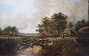 300x191 Joseph Thors Victorian Oil Painting On Canvas Woodland Landscape - Victorian Painting Landscape