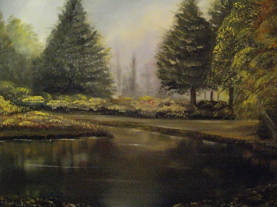 900x675 Victorian Garden Painting By Kevin Richards - Victorian Painting Landscape