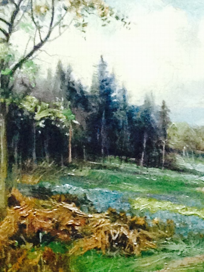 675x900 Antique Victorian Antique Woodland Landscape Oil Painting Signed - Victorian Painting Landscape