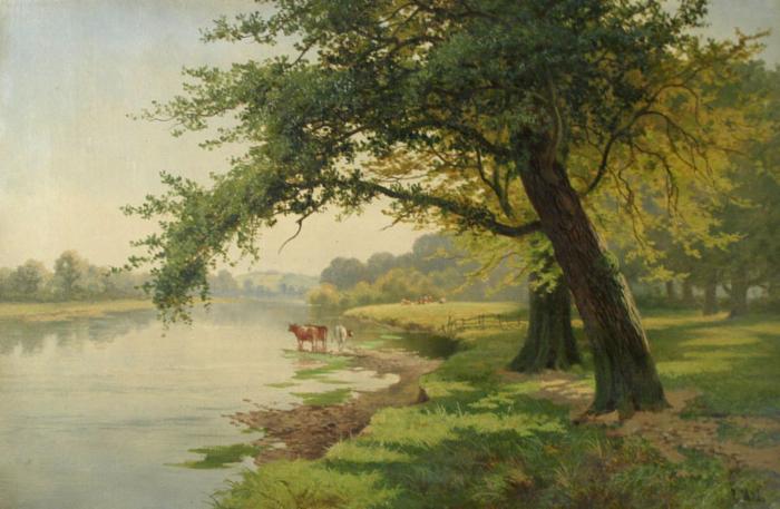 700x457 Charles Wilde (1856 1905) - Victorian Painting Landscape