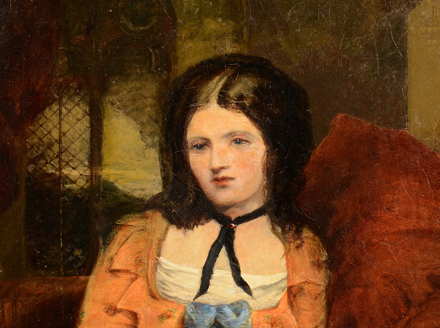 1446x1080 Lot 169 Victorian Painting, Lady With Book - Victorian Painting Woman