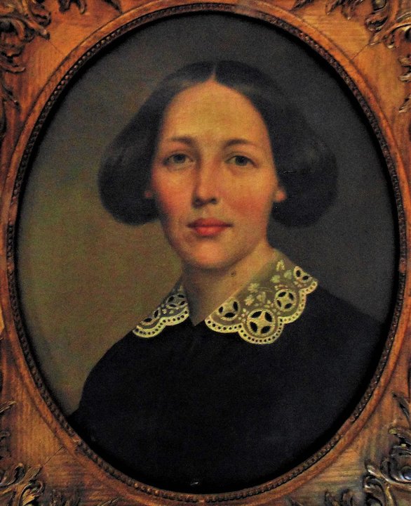 586x720 19th C. Portrait Painting Woman Lady Victorian Antique American - Victorian Painting Woman