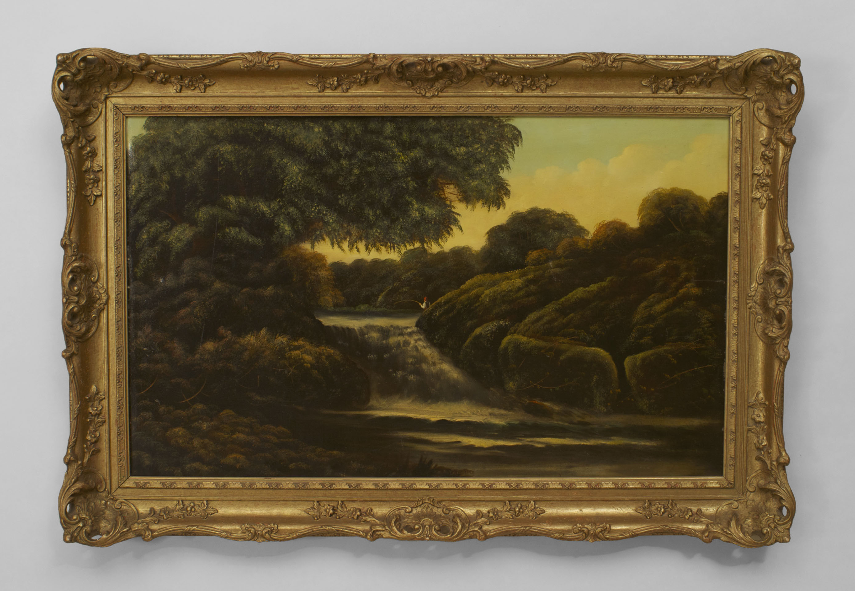 2776x1920 English Victorian Style Gilt Framed Oil Painting Of A Landscape - Victorian Style Painting