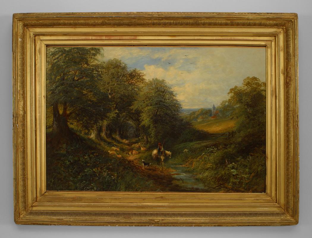 1050x800 English Victorian Style Gilt Framed Oil Painting Of Man On White - Victorian Style Painting