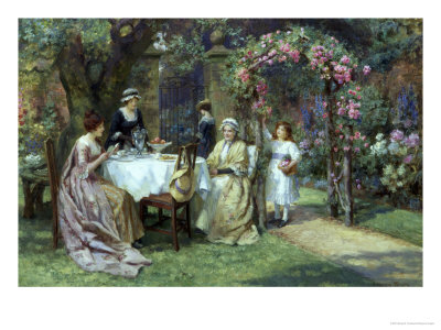 400x300 Lovely Whatevers Paintings By George S. Knowles - Victorian Tea Party Painting