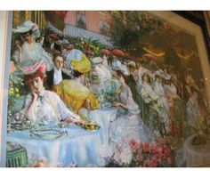236x200 Victorian Era Tea Group Of Women In Victorian Era Dresses - Victorian Tea Party Painting