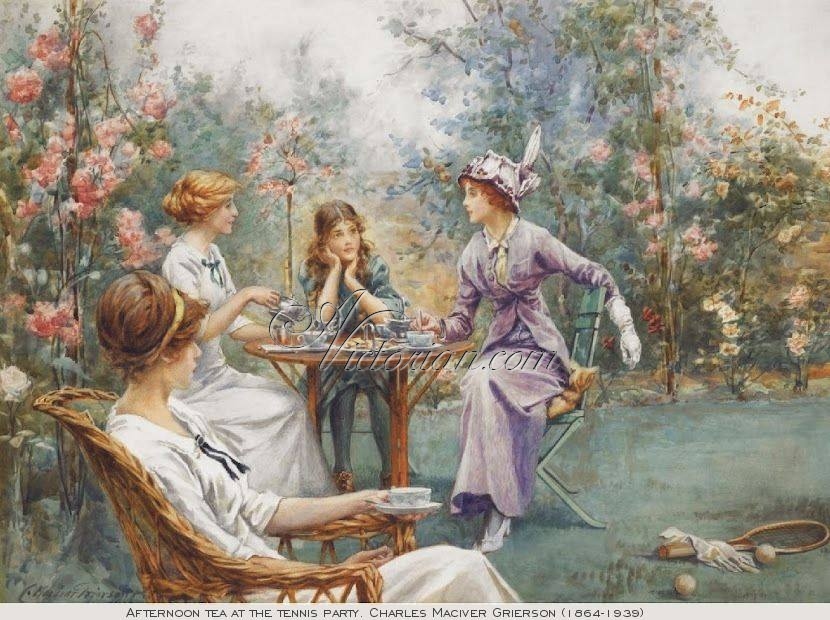 830x620 Women - Victorian Tea Party Painting