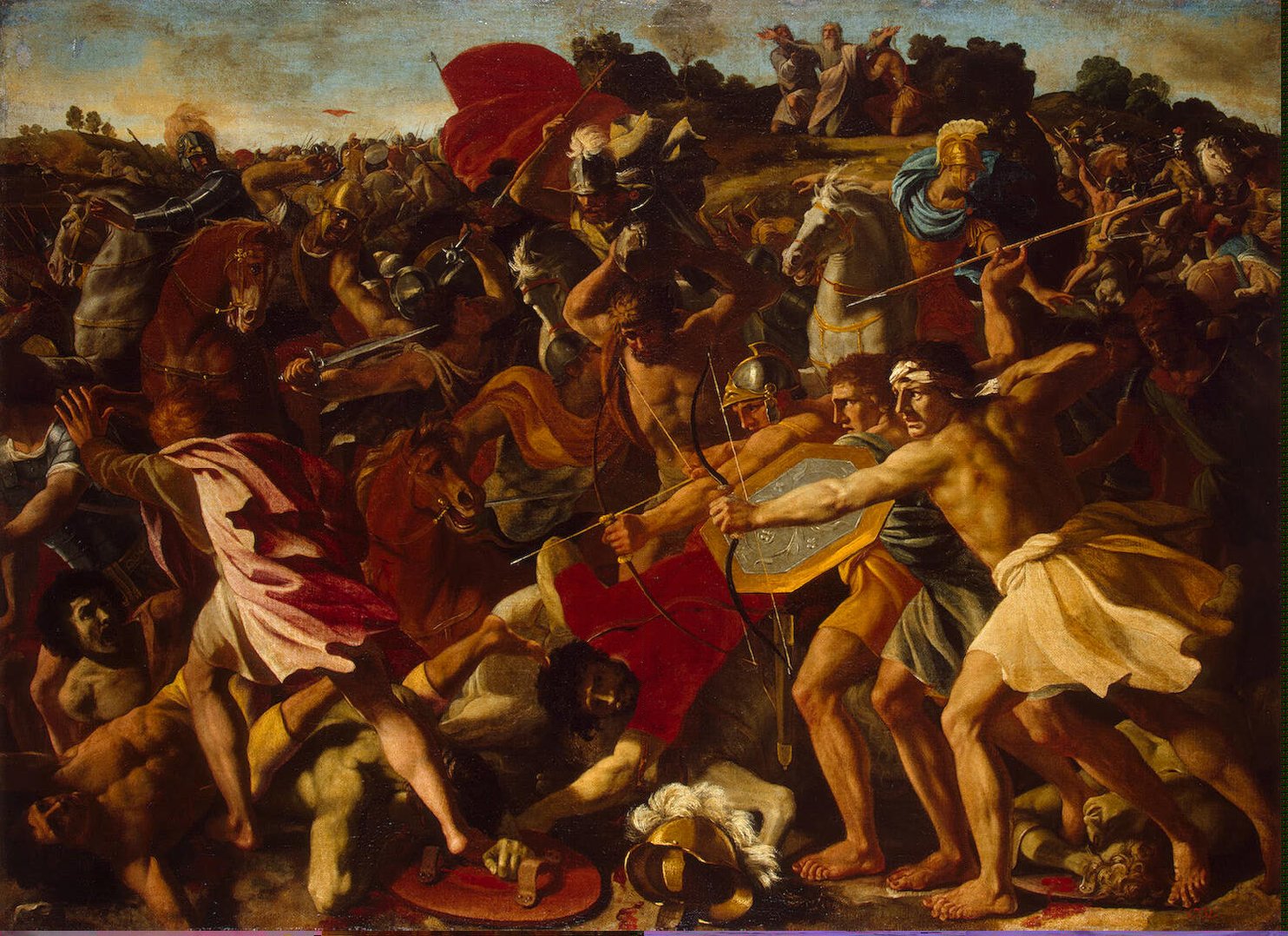 1484x1078 Victory Of Joshua Over The Amalekites Painting Poussin Nicolas - Victory Painting