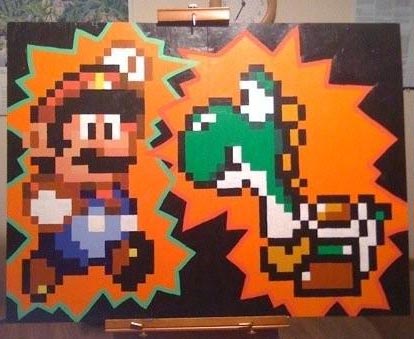 414x339 Video Game Paintings! Sprite Stitch - Video Game Painting