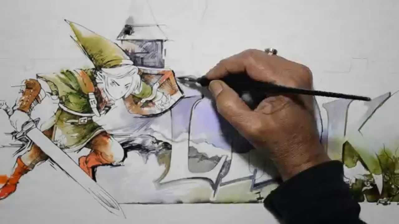 1280x720 Video Game Watercolors - Video Game Painting