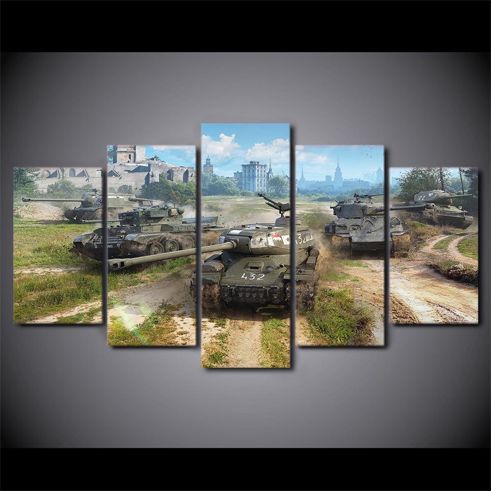 960x960 World Of Tanks Video Game Canvas Wall Art Panel Print Poster - Video Game Painting