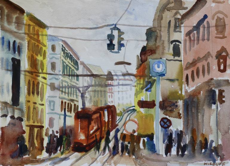 770x556 Saatchi Art 2 Streetcar - Vienna Painting
