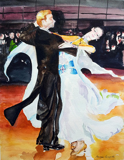 432x558 Viennese Waltz Painting By Sherrie Longello - Viennese Waltz Painting
