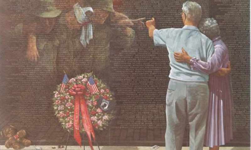 800x479 Wounded Vietnam Veteran Steps Into Painting That Hung Over His Bed - Vietnam Memorial Painting