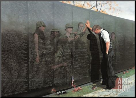 473x341 Reflections Painting Vietnam Vietnam Reflections Art I Love - Vietnam Memorial Painting