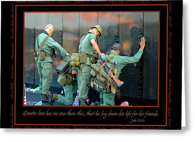 646x470 Vietnam Veterans Memorial Wall Greeting Cards Fine Art America - Vietnam Veterans Memorial Painting