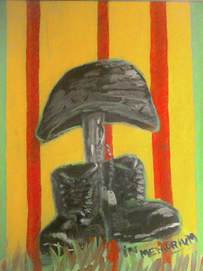 675x900 Military Memorial Tribute Vietnam War Painting By Barbara Searcy - Vietnam War Memorial Painting