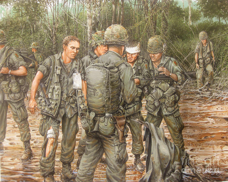 900x720 We Are Our Brothers' Keepers Painting By Bob George - Vietnam War Painting