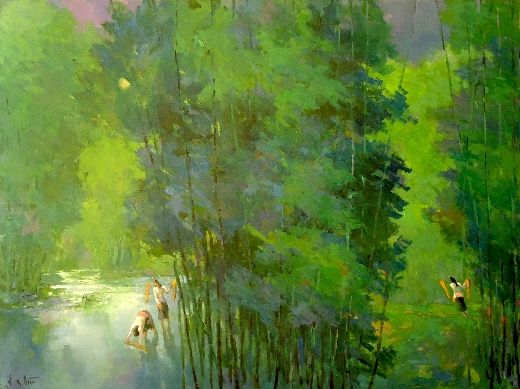 520x389 The 14 Best Tranh Images On Contemporary Art, Children - Vietnamese Oil Painting