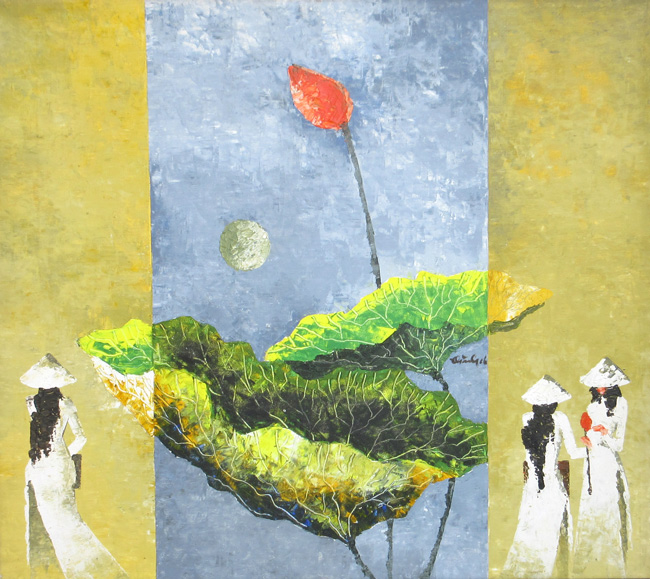 650x579 Vietnam Artist Vietnam Painting Eye Gallery Online - Vietnamese Oil Painting