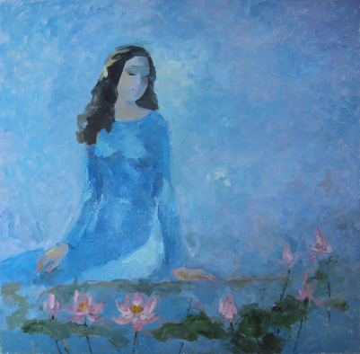 401x394 Vietnamese Soul Oil Painting - Vietnamese Oil Painting