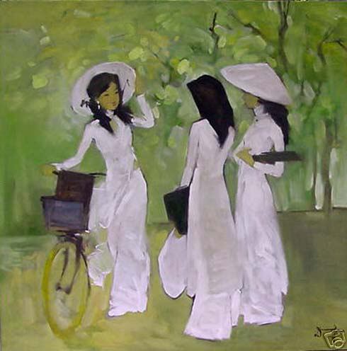 490x496 Vietnamese Girls Art Oil Painting - Vietnamese Oil Painting