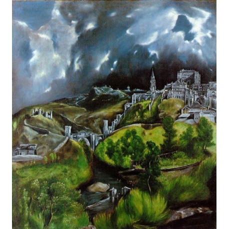 458x458 View Of Toledo By El Greco Art Gallery Oil Painting Reproductions - View Of Toledo Painting
