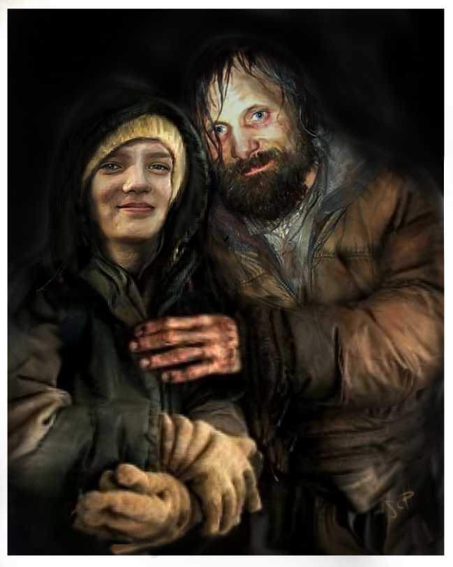 649x812 Viggo Mortensen The Road By Cautionstudio - Viggo Mortensen Painting