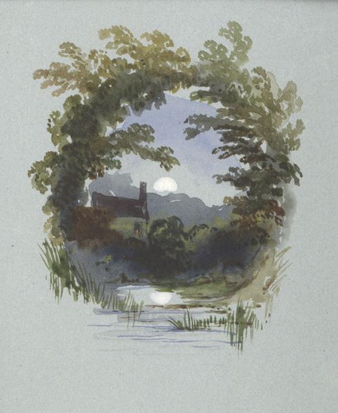 491x600 Joseph Horlor, Cottage Vignette - Vignette Painting