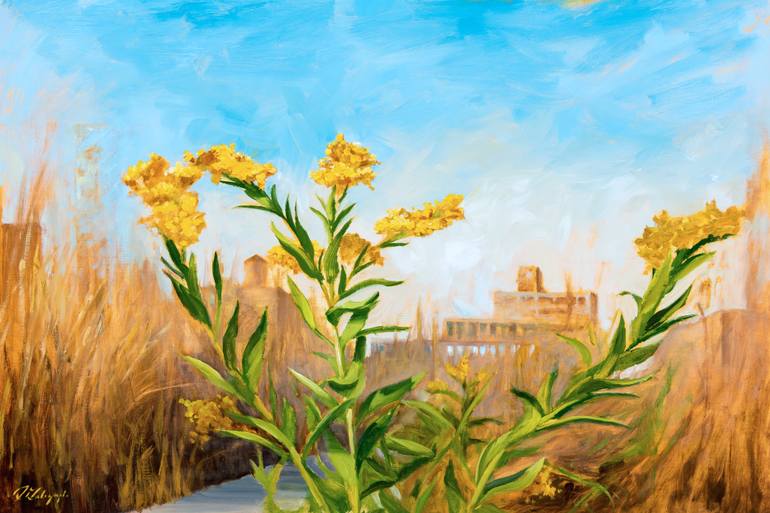 770x513 Saatchi Art Native Vignette Solidago Sempervirens (Seaside - Vignette Painting
